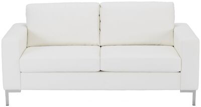 Toronto 2-istuttava sohva musta Madryt Noir 910 PU-keinonahka, metallijalat