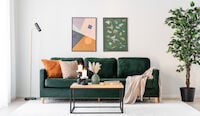 House Nordic Firenze 3-istuttava sohva tummanvihreä sametti Bluvel 78