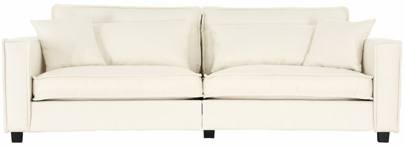 Löhö 3-istuttava sohva luonnonvalkoinen Solid 03, mustat jalat