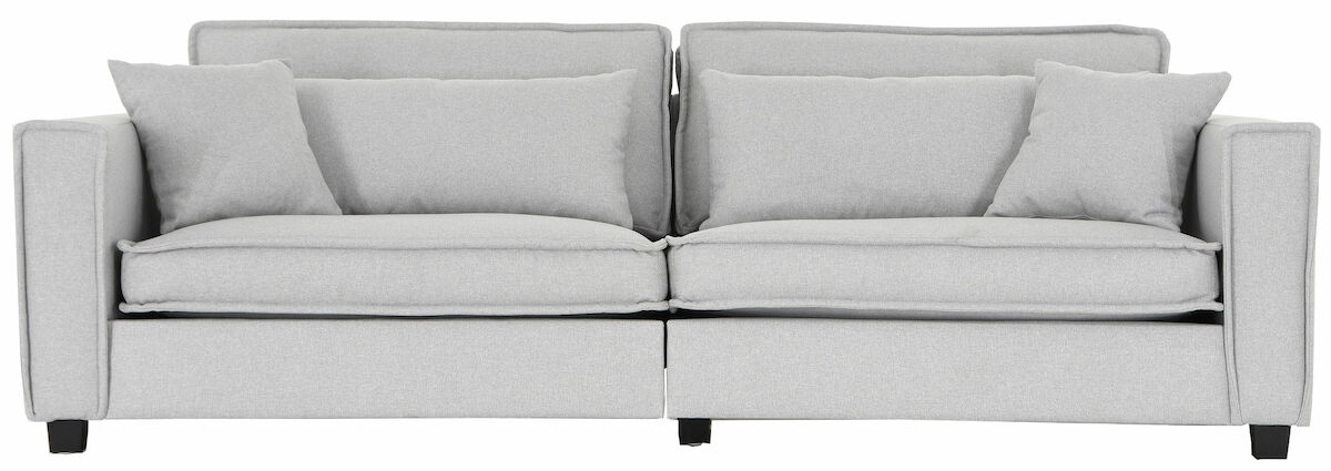 Löhö 3-istuttava sohva vaaleanharmaa Solid 84, mustat jalat