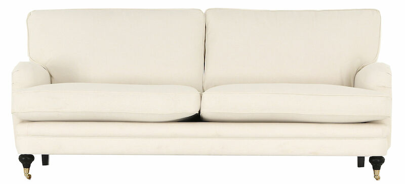 Hetki 3-istuttava sohva luonnonvalkoinen Solid 03, messinki/musta jalat