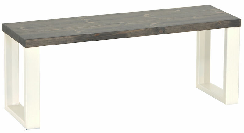 Honka penkki 115x35 cm metallijalalla harmaa/valkoinen