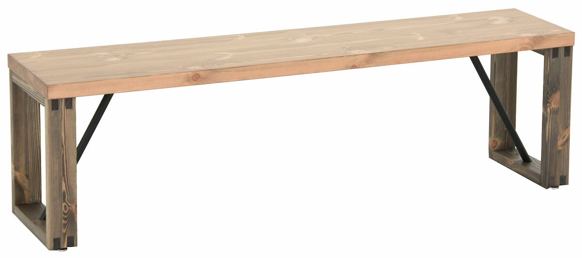 Honka penkki 155×35 cm puujalalla antiikkipetsattu/harmaa