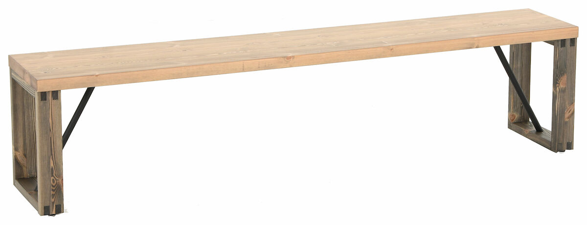 Honka penkki 195×35 cm puujalalla antiikkipetsattu/harmaa