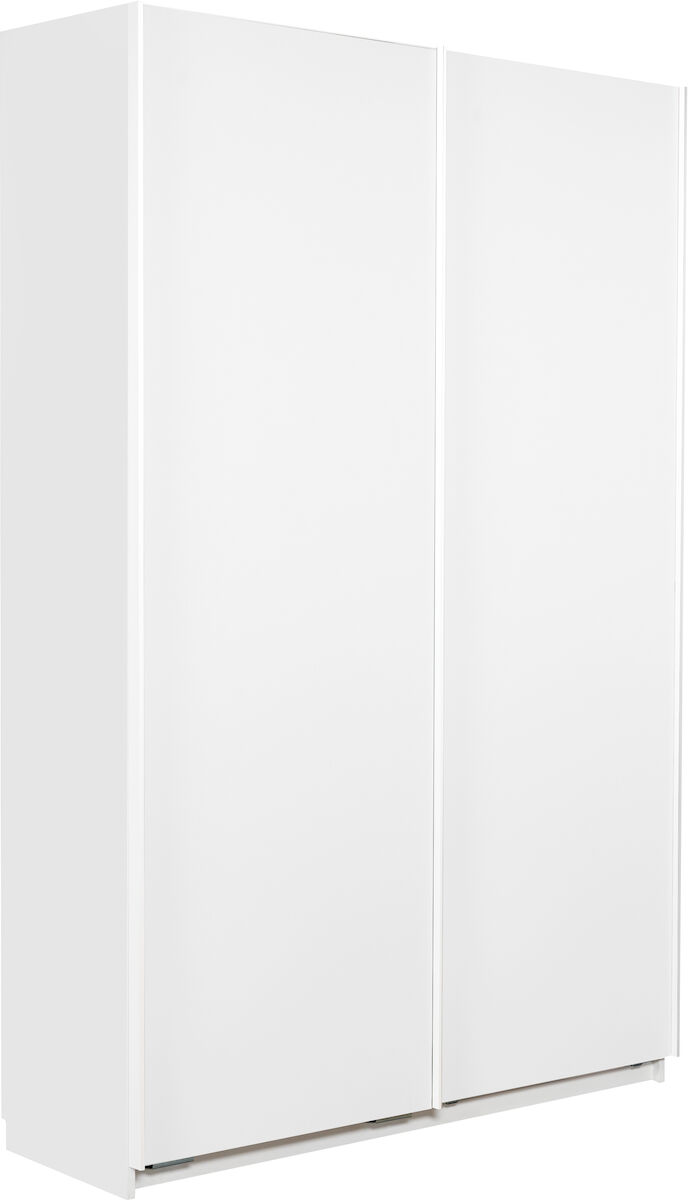 Stina liukuovikomero 120 cm, valkoiset ovet