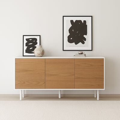 Koto senkki 160 cm valkoinen/tammi