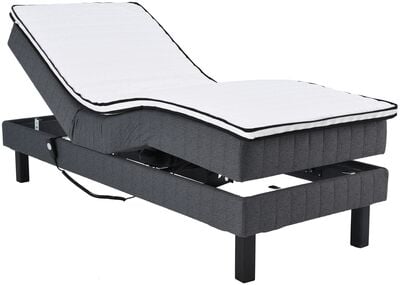 Lumi pocket moottorisänky 80x200 M tummanharmaa Bianca, wenge jalat