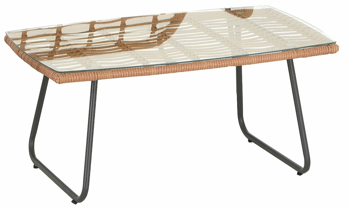 Edulliset puutarhapöydät luonnonväri: Vertailu & opas 3 Stockton sohvapöytä luonnonväri, tummanharmaat jalat