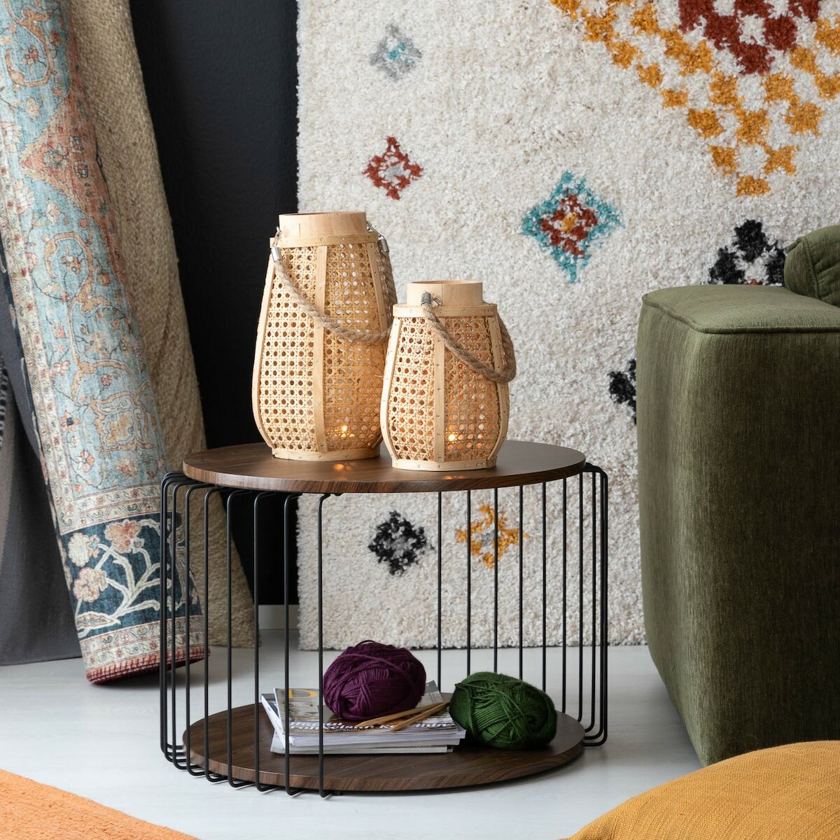 Rattan lyhty 25 cm