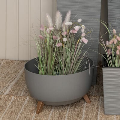 4Living Roma ECO jalallinen ruukku 47 cm vaaleanharmaa