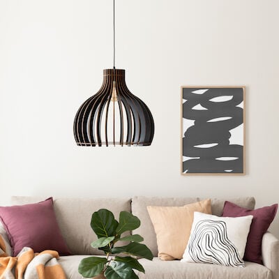 Kaarre riippuvalaisin 43 cm luonnonväri