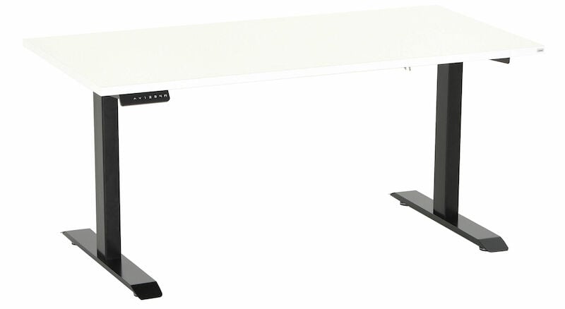 Office sähköpöytä 140x70 cm valkoinen musta jalka