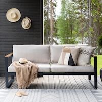 Aava 3-istuttava sohva antrasiitti, hiekka pehmusteet