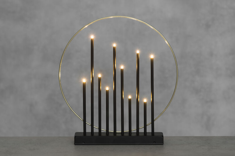 Finnlumor 10-haarainen kynttelikkö metalli musta