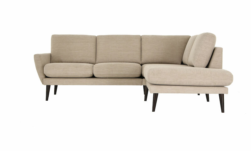 Viive avokulmasohva oikea vaalea beige Naomi 42, jalat 50100 wenge