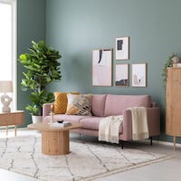 Scandic Copenhagen 3-istuttava sohva roosa Soro 61, mustat jalat