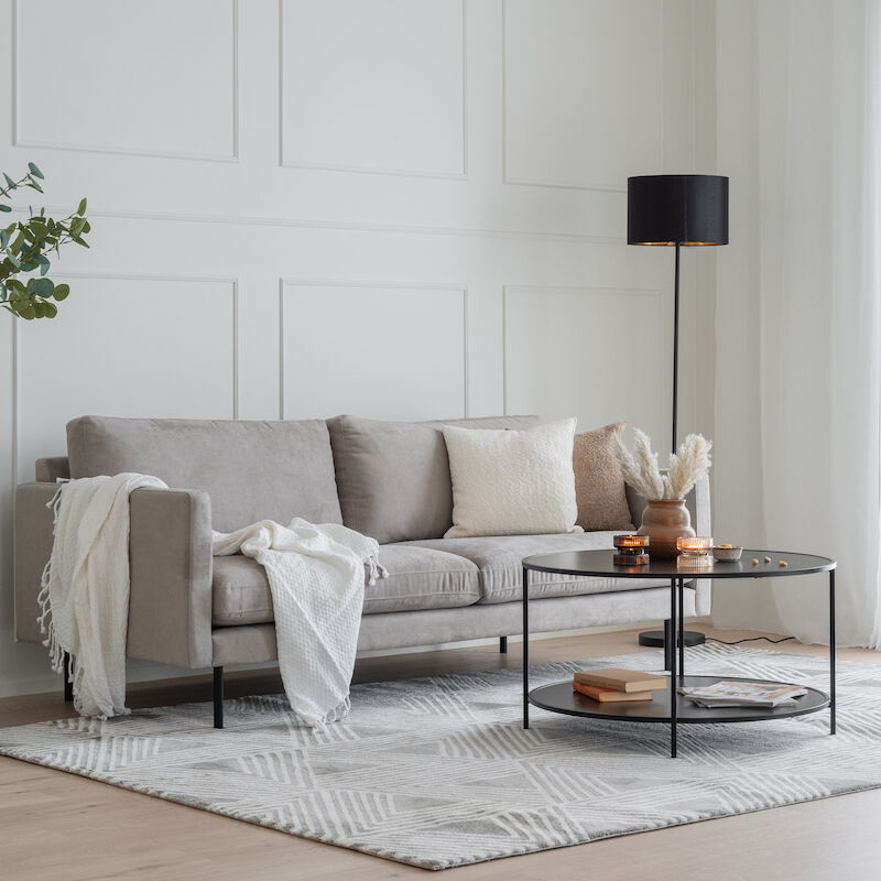 Scandic Copenhagen 3-istuttava sohva kitti Soro 23, mustat jalat