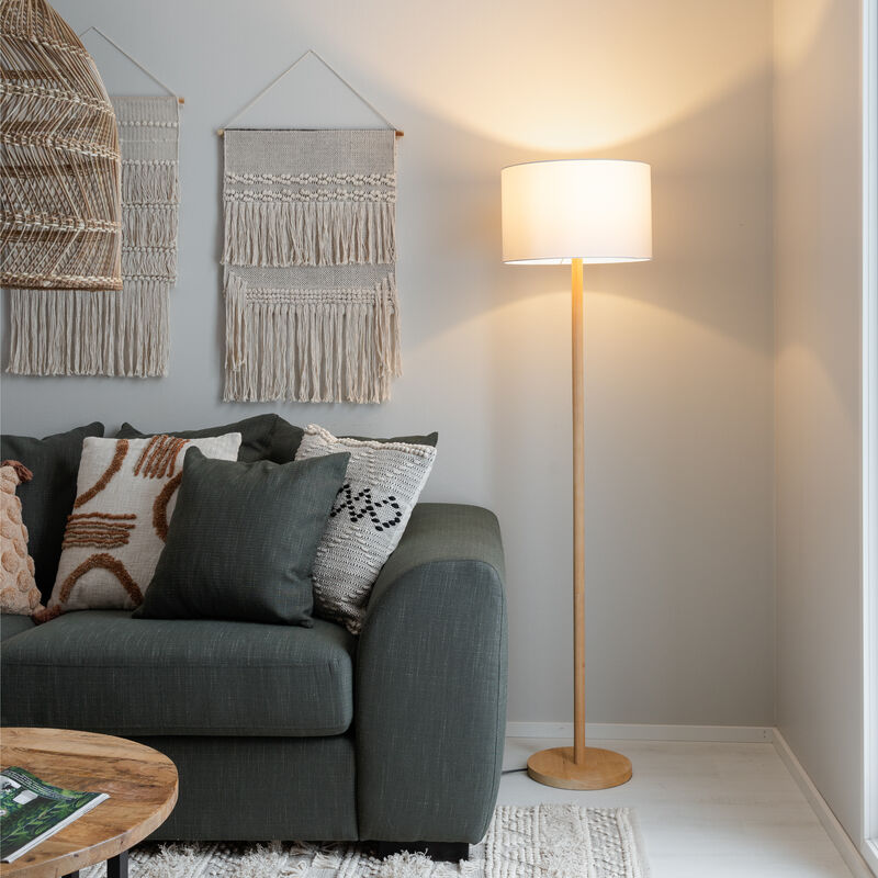 Trio Korba lattiavalaisin valkoinen-luonnonväri