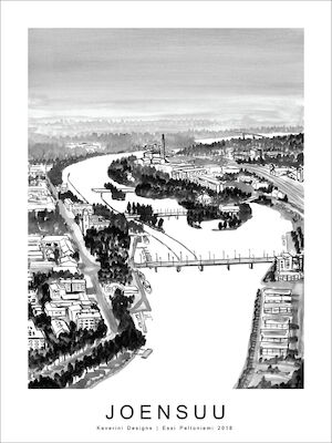 Kaverini Joensuu kaupunkijuliste 50x70 cm
