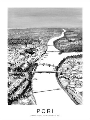 Kaverini Pori kaupunkijuliste 50x70 cm