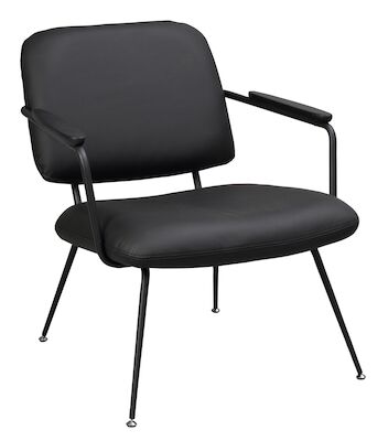 Rowico Prescott lounge tuoli ruskea nahka/musta metalli