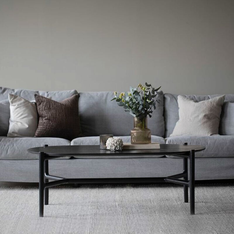 Rowico Holton sohvapöytä ovaali 130x65 cm musta