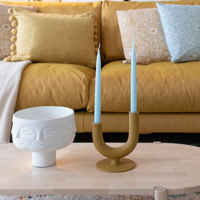 Puttipaja antiikkikynttilä 30 cm 2 kpl okra