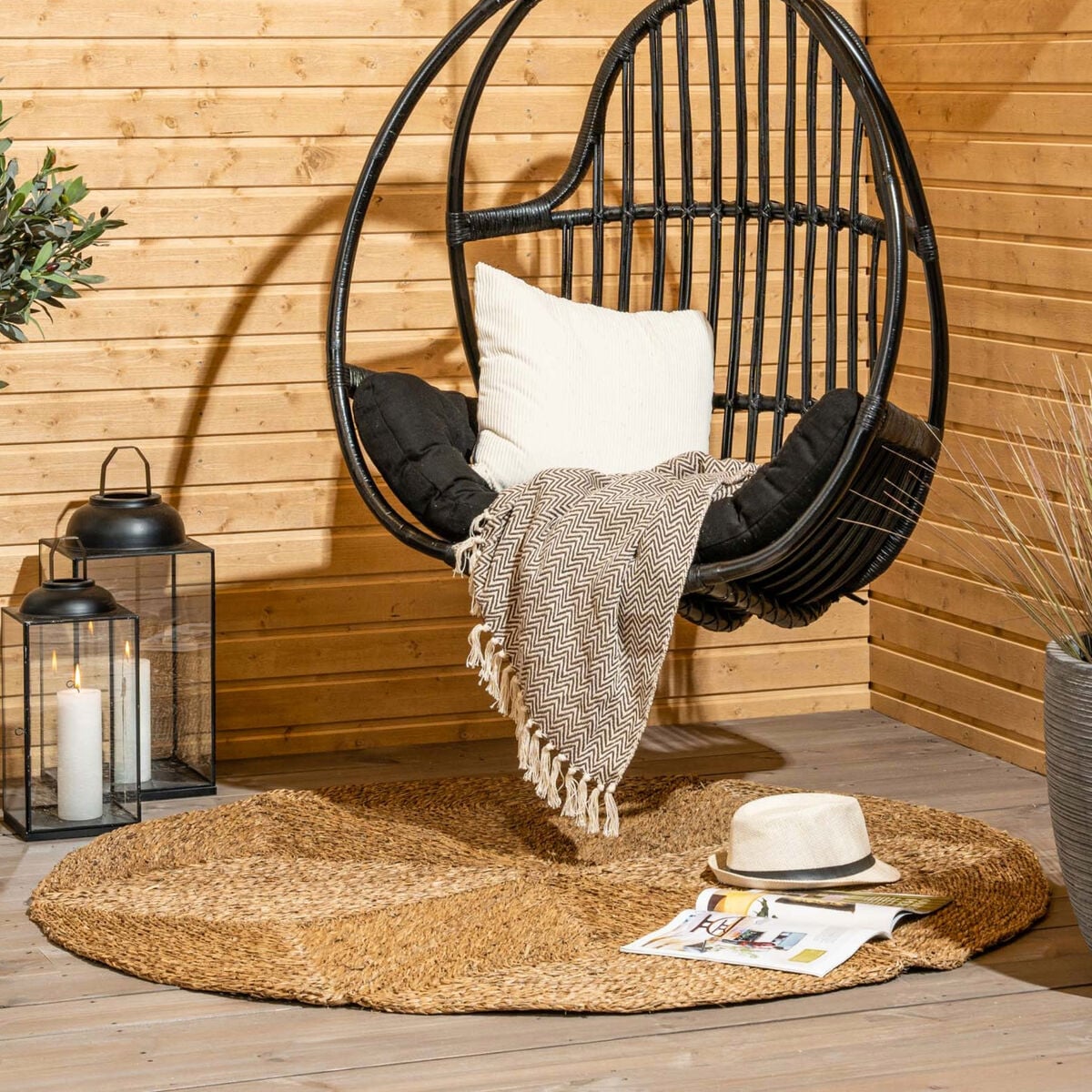 Meriruoko luonnonvärinen pyöreä matto