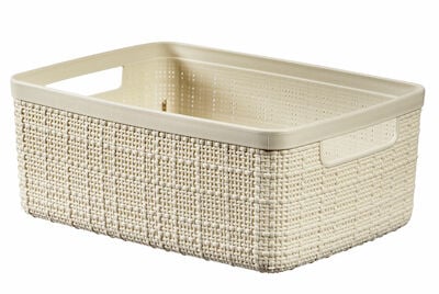 Jute kori S valkoinen