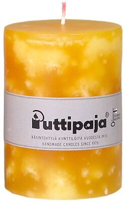 Puttipaja läpivärjätty pöytäkynttilä 10 cm okra