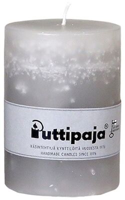 Puttipaja läpivärjätty pöytäkynttilä 10 cm vaaleanharmaa