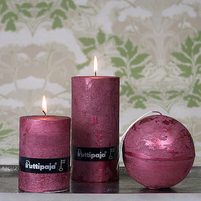 Puttipaja Metallihohtokynttilä 15 cm shampanja