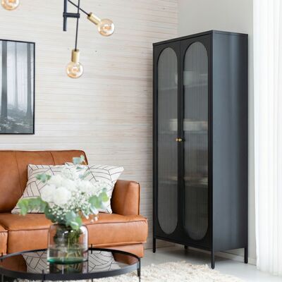 Alvar korkea vitriini 80x35 cm musta