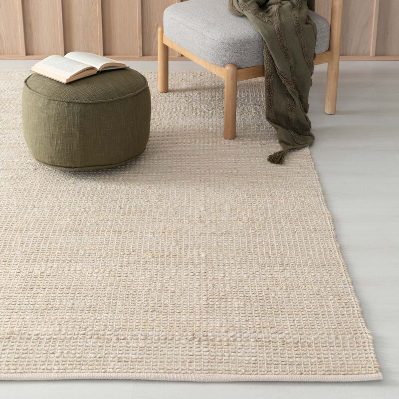 Kuru juuttimatto 160x230 cm luonnonvalkoinen