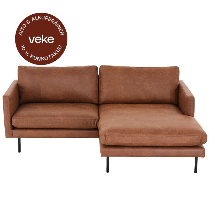 Scandic Copenhagen mini divaanisohva oikea, konjakinruskea Colorado 03 nahka