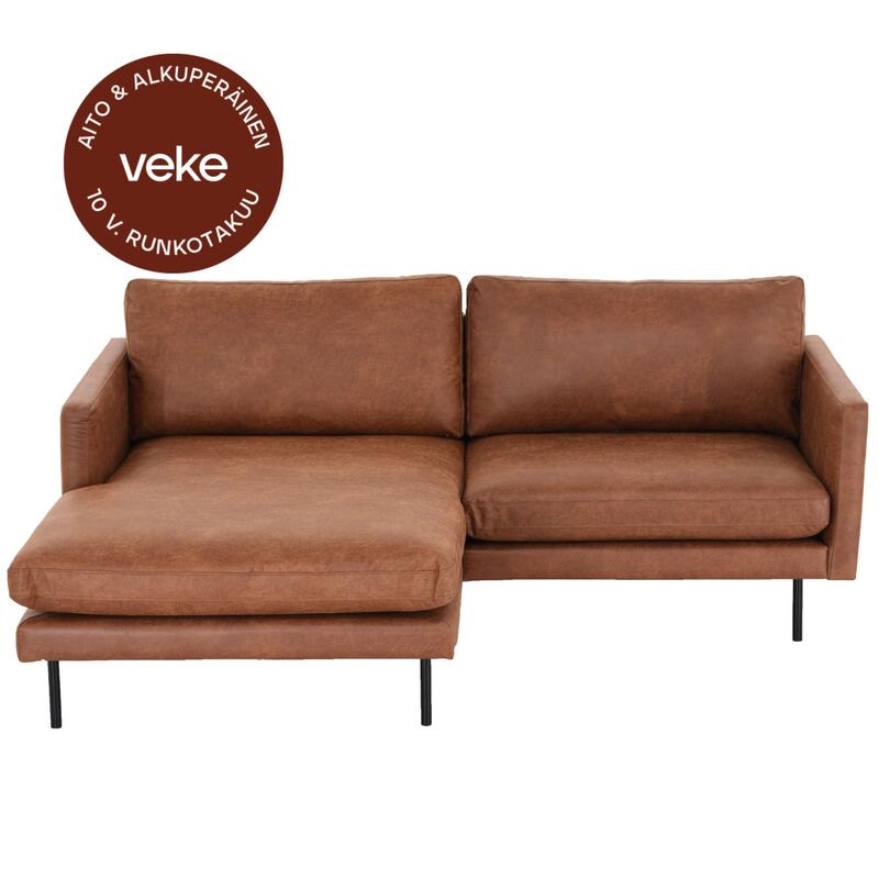 Scandic Copenhagen mini divaanisohva vasen, konjakinruskea Colorado 03 nahka