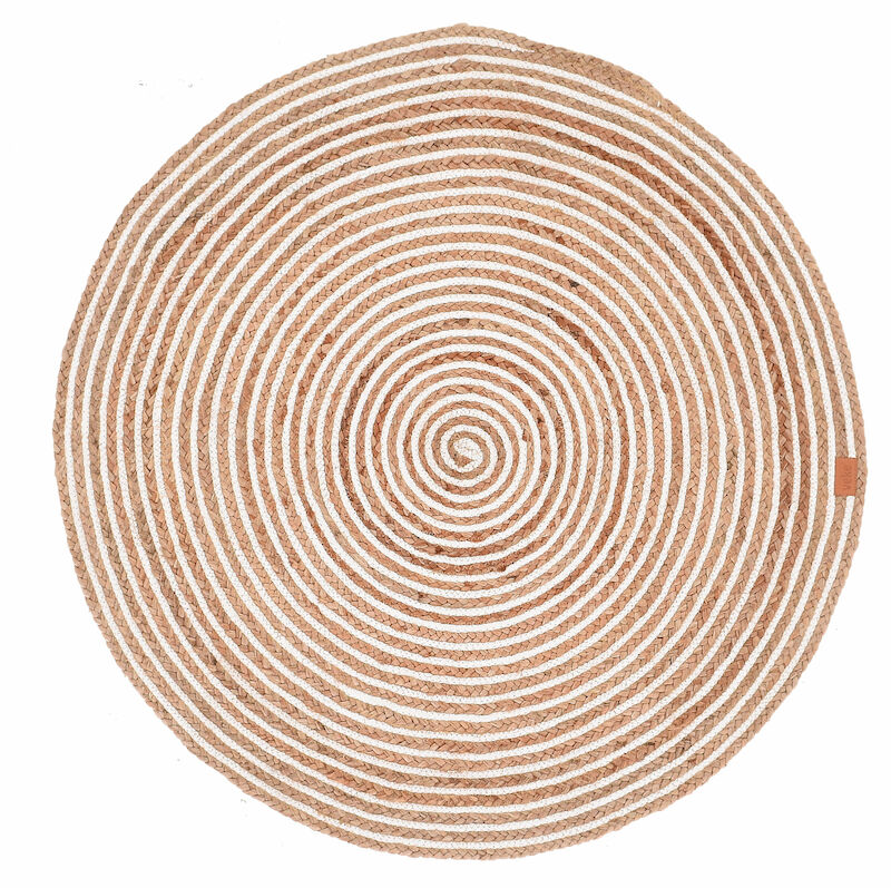 Kieppi pyöreä matto Ø90 cm luonnonväri-valkoinen