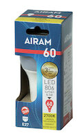 Airam Led-lamppu A60 827 806lm E27 DIM OP pahvipakkauksessa