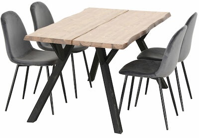 Lana-Furia 4-hengen ruokailuryhmä antiikki/musta/tummanvihreä