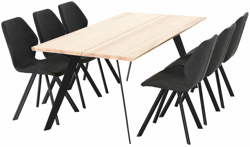 Saarni-Punnus 6-hengen ruokailuryhmä saarni/musta/musta