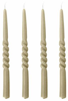 Bloomingville Twist kynttilät 4 kpl Ø2,2x30 cm luonnonväri