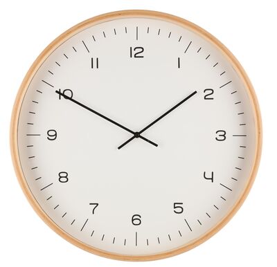 4Living vaneriseinäkello Ø53 cm valkoinen/luonnollinen puu väri