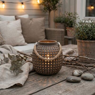 4Living Pisa lyhty Ø16,5x16 cm terracotta