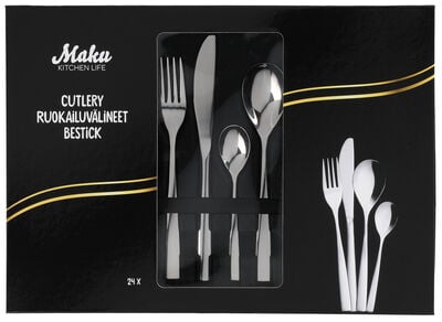 Maku aterimet 24 kpl ruostumaton teräs