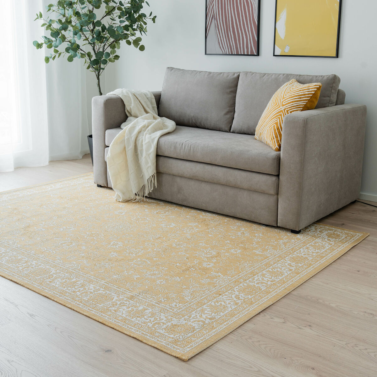 Salvia matto sisä-/ulkokäyttöön 200×290 cm keltainen