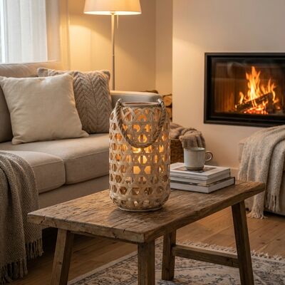 4Living Ray lyhty Ø22 cm luonnonväri