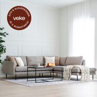 Scandic Copenhagen avokulmasohva oikea kitti Soro 23, mustat jalat