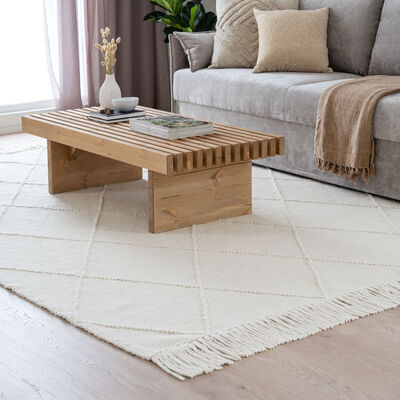 Sointu villamatto 200x290 cm okra/valkoinen