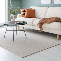 Liplatus puuvillamatto beige/valkoinen olohuone miljöössä