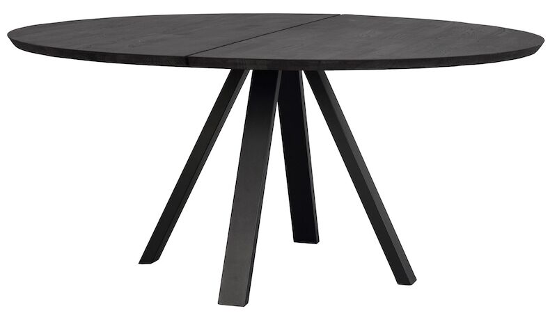 Rowico Carradale pyöreä ruokapöytä Ø 150 cm musta V-jalalla